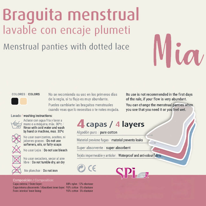 Calcinha menstrual Mia SPI 09089 - Preto