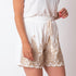 Shorts Bordados em Linha - Dourado