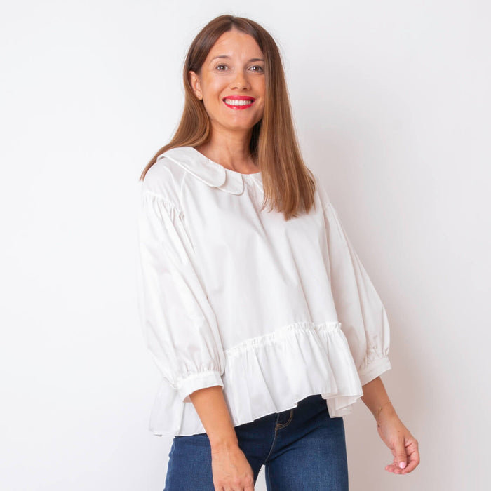 Blusa Gola Renda - Branca