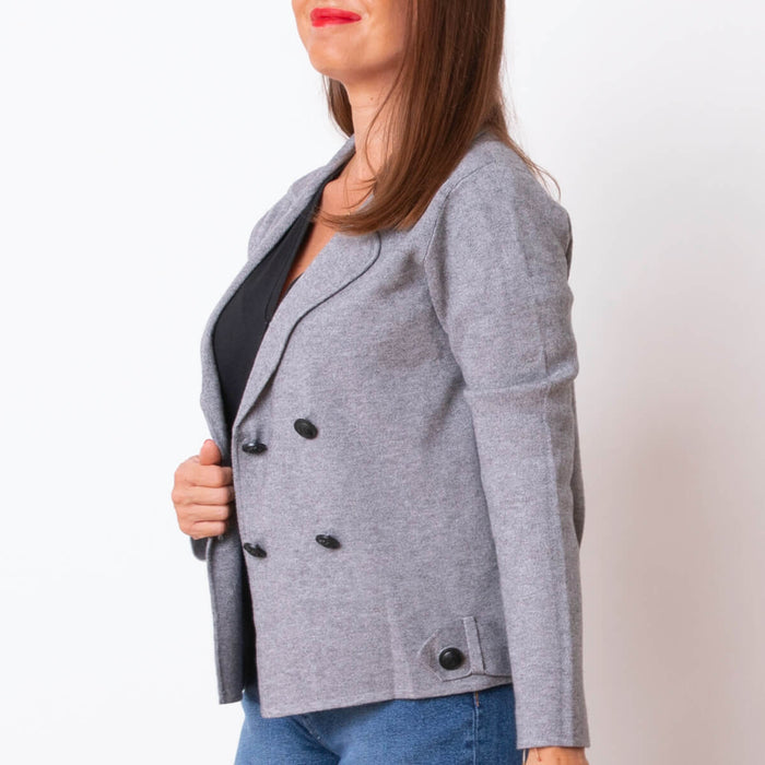 Blazer Punto Elástico - Gris