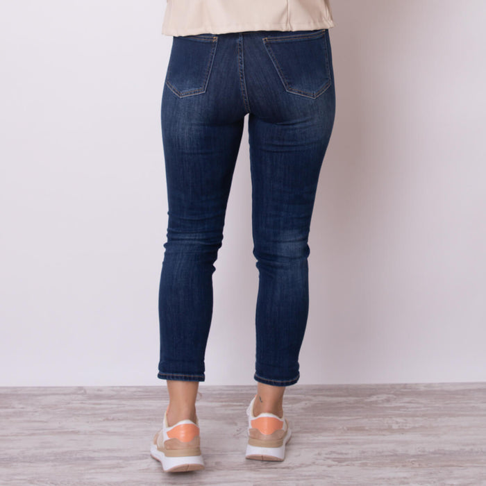 Calça Jeans Bolso Cristal - Azul