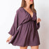 Vestido Gola V - Roxo