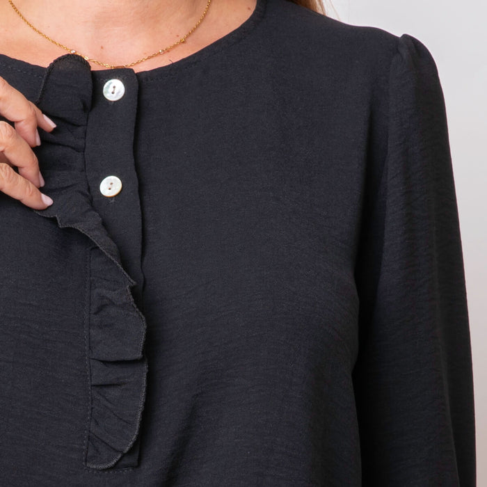 Blusa Mini Volante - Negro