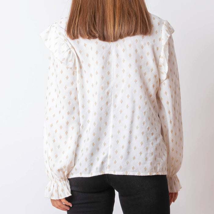 Blusa Detalhe Dourado - Branco