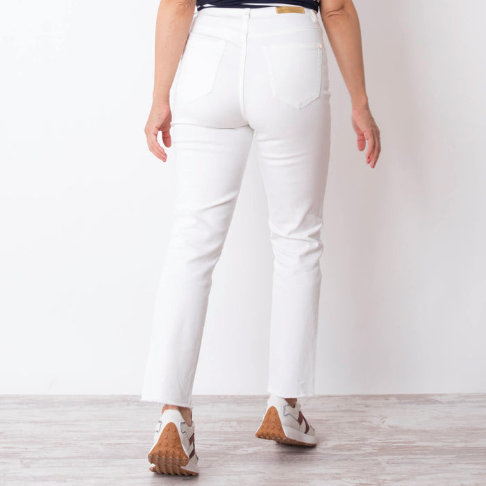 Calça Capri com bainha arredondada - Branca