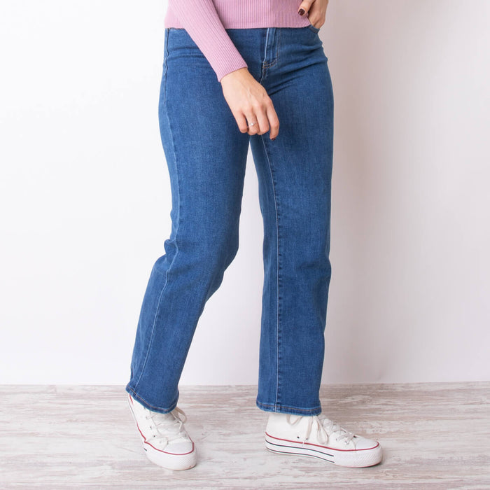 Calça Jeans Reta - Azul