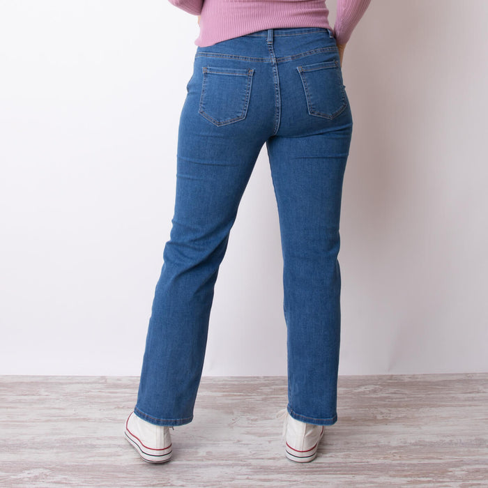 Calça Jeans Triplo Botão - Azul