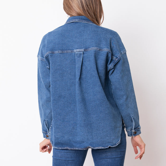 Jaqueta Jeans Oversize - Azul