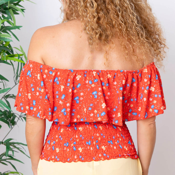 Blusa Treco Flores - Rojo