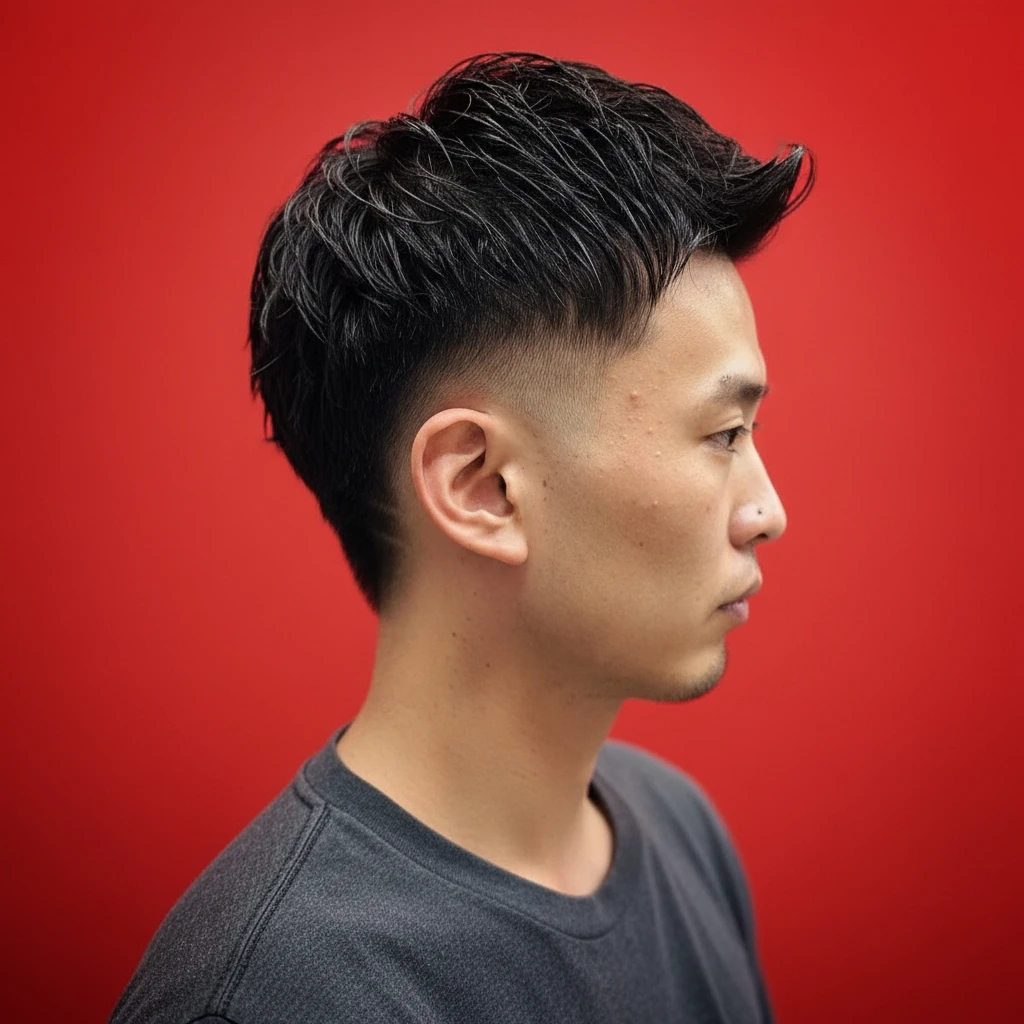 Corte Americano com Degradê Alto em Cabelo Liso