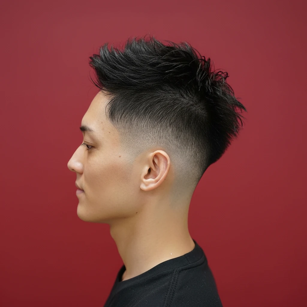 Corte Americano com Degradê Alto em Cabelo Liso