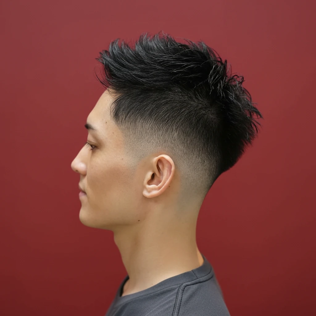 Men's High Fade Taper Haircut with Straight Hair