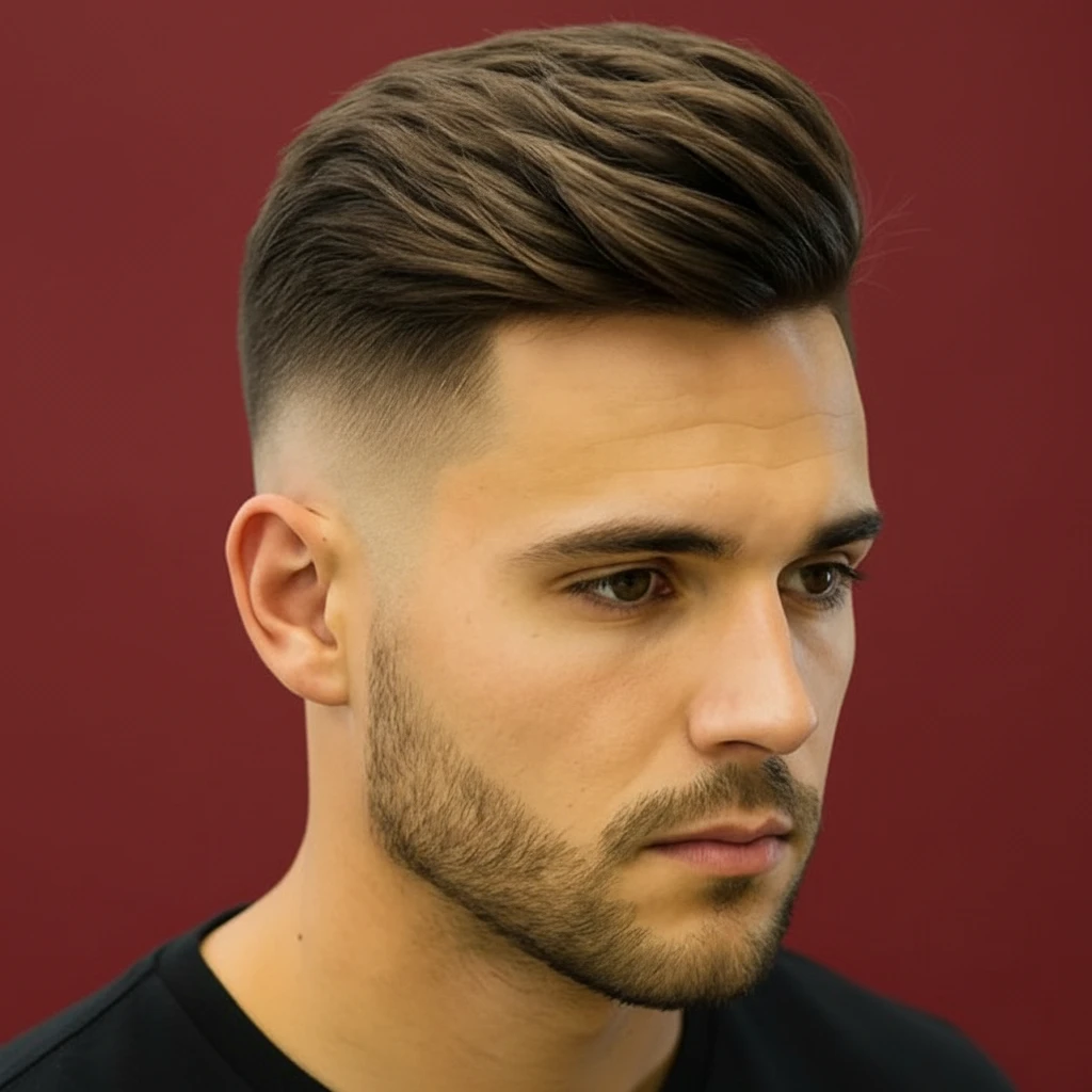 Corte Americano com Degradê Alto em Cabelo Liso