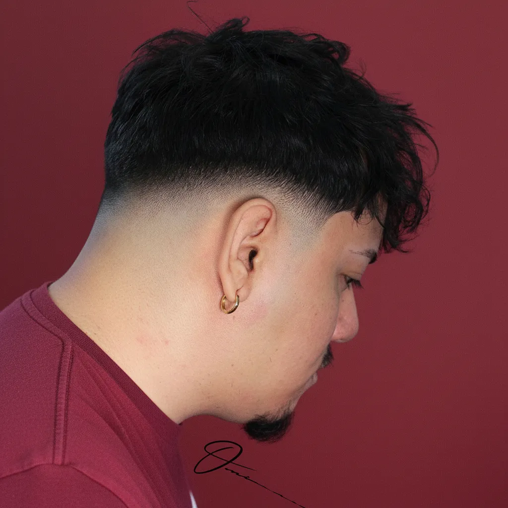 Corte Americano com Degradê Alto em Cabelo Liso