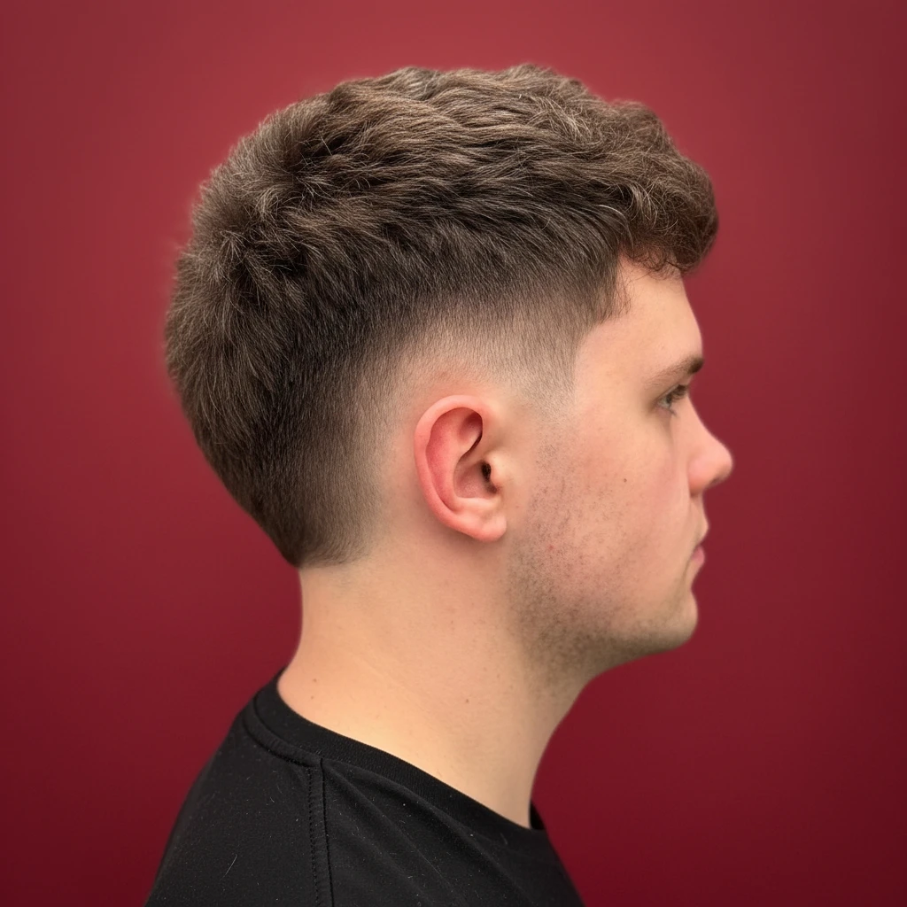 Corte Americano com Degradê Baixo em Cabelo Liso