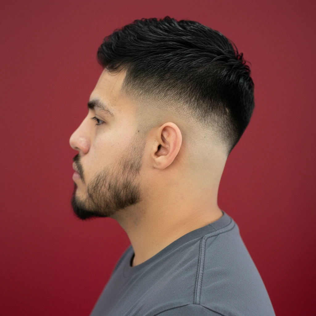 Corte Americano com Degradê Baixo em Cabelo Liso