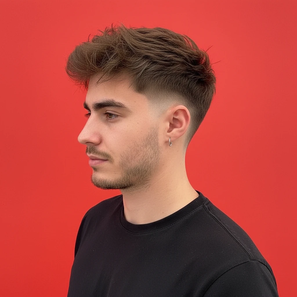 Corte Americano com Degradê Baixo em Cabelo Liso