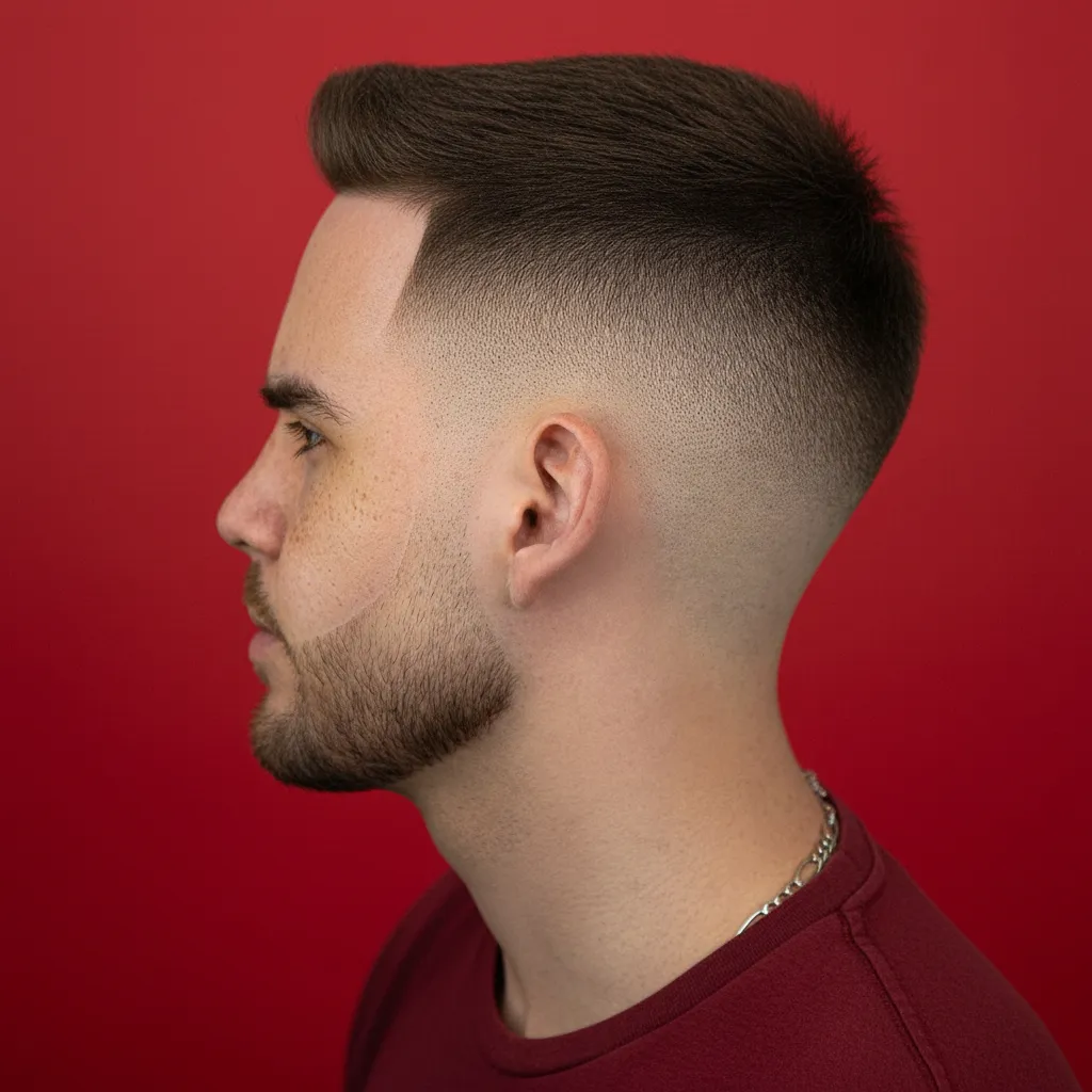 Corte Americano com Degradê Baixo em Cabelo Liso