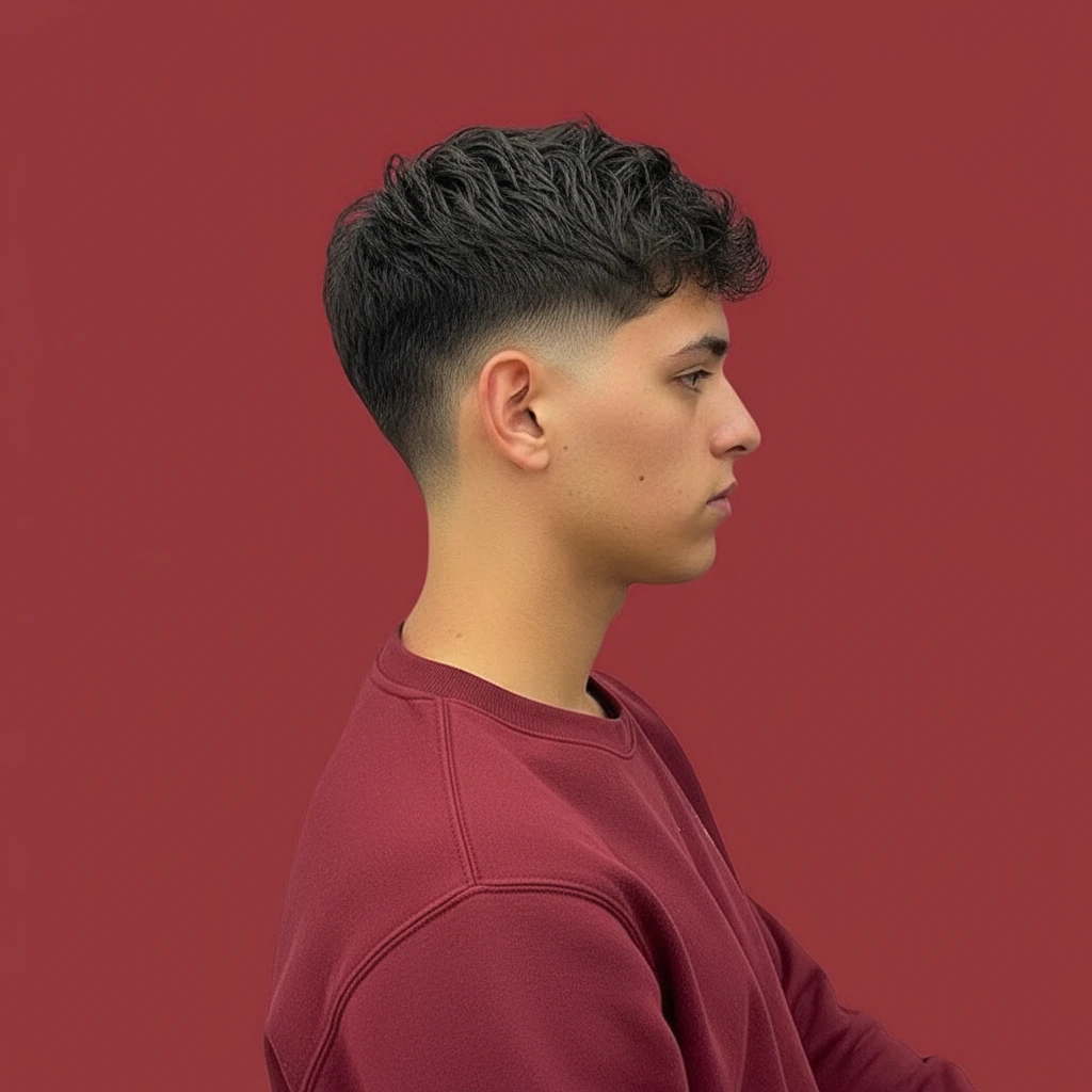 Corte Americano com Degradê Médio em Cabelo Liso