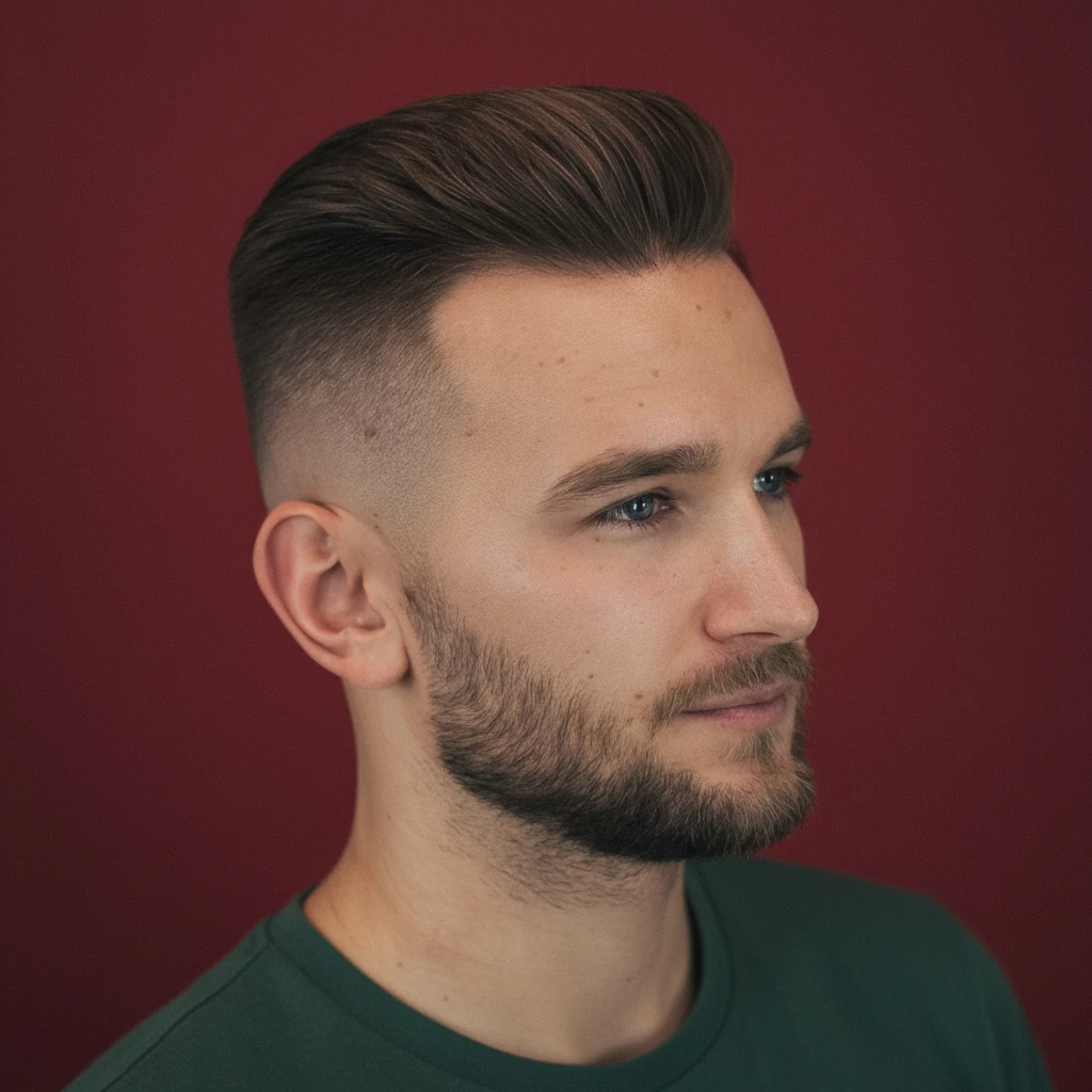 Corte Americano com Degradê Médio em Cabelo Liso