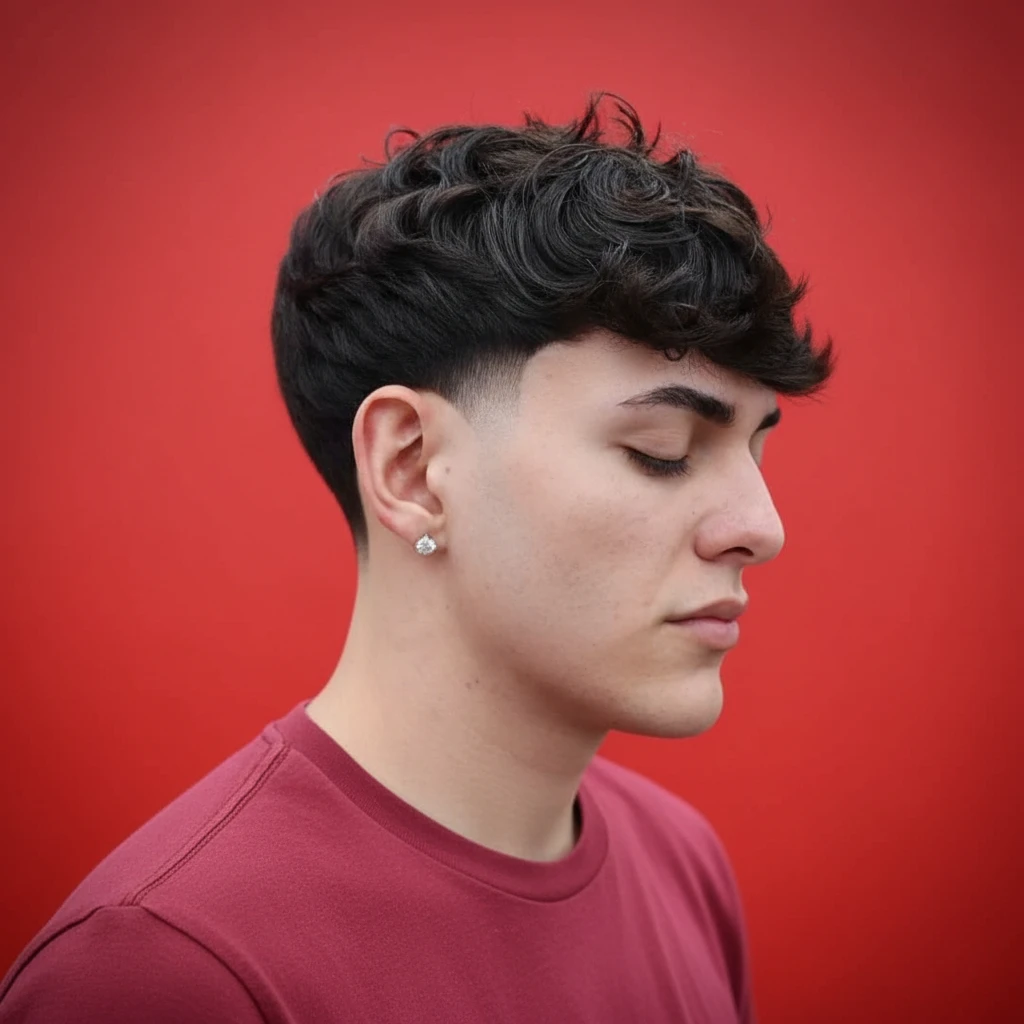 Corte Americano com Degradê e Cabelo Cacheado