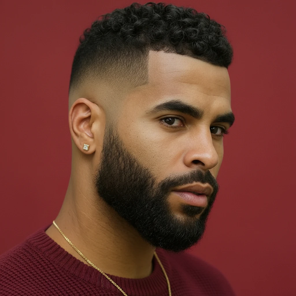 Corte Americano com Degradê e Cabelo Cacheado