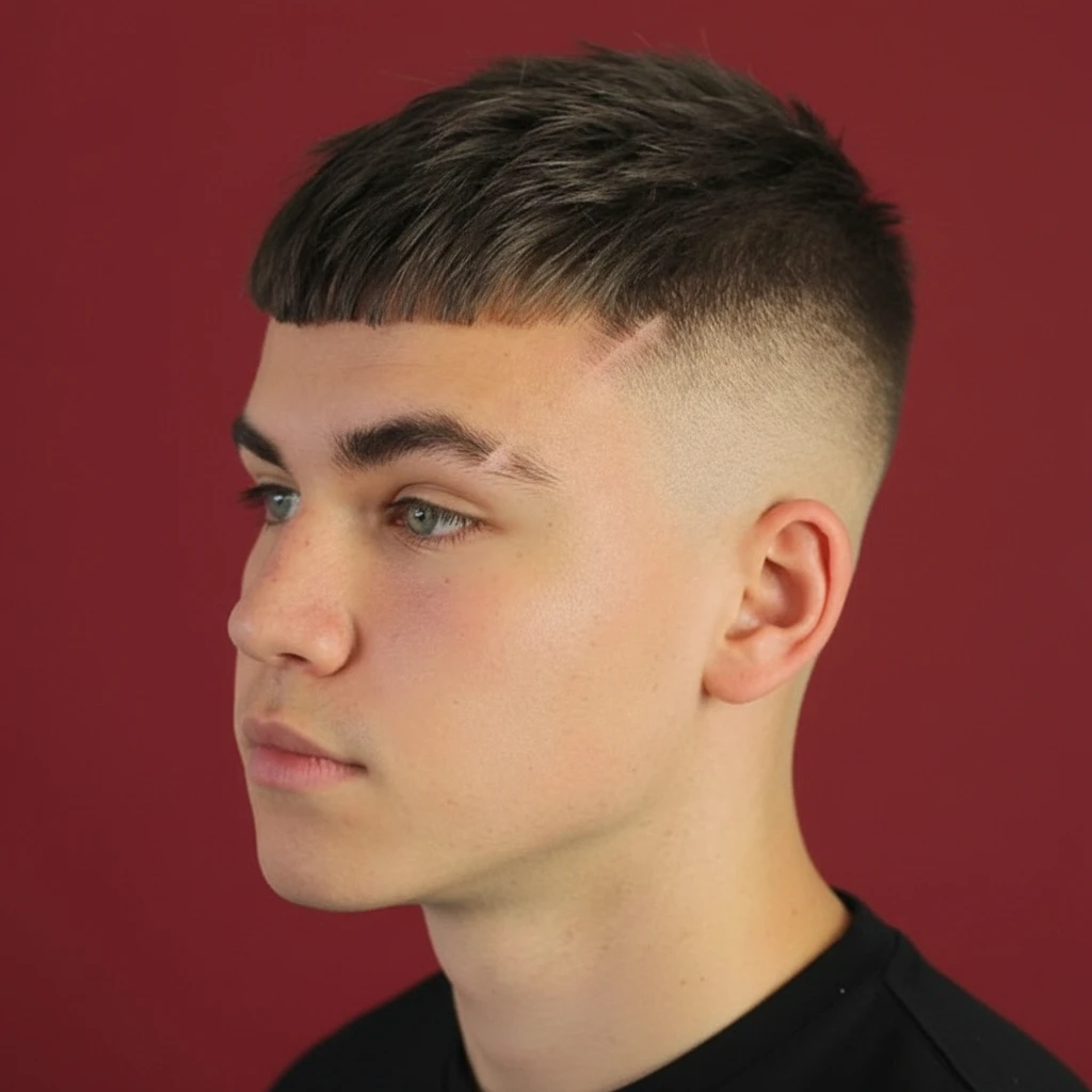 American Cut with Gradient and Bangs