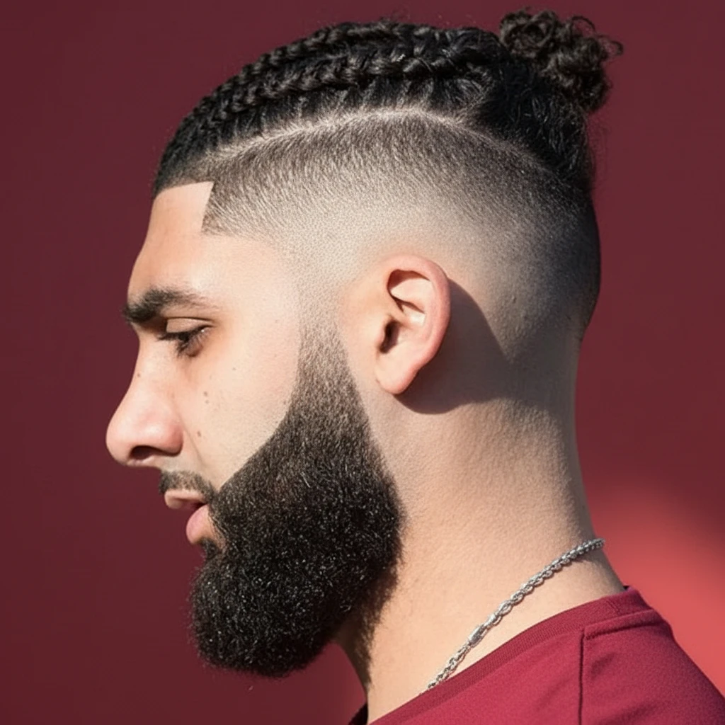 Corte Americano com Degradê e Trança