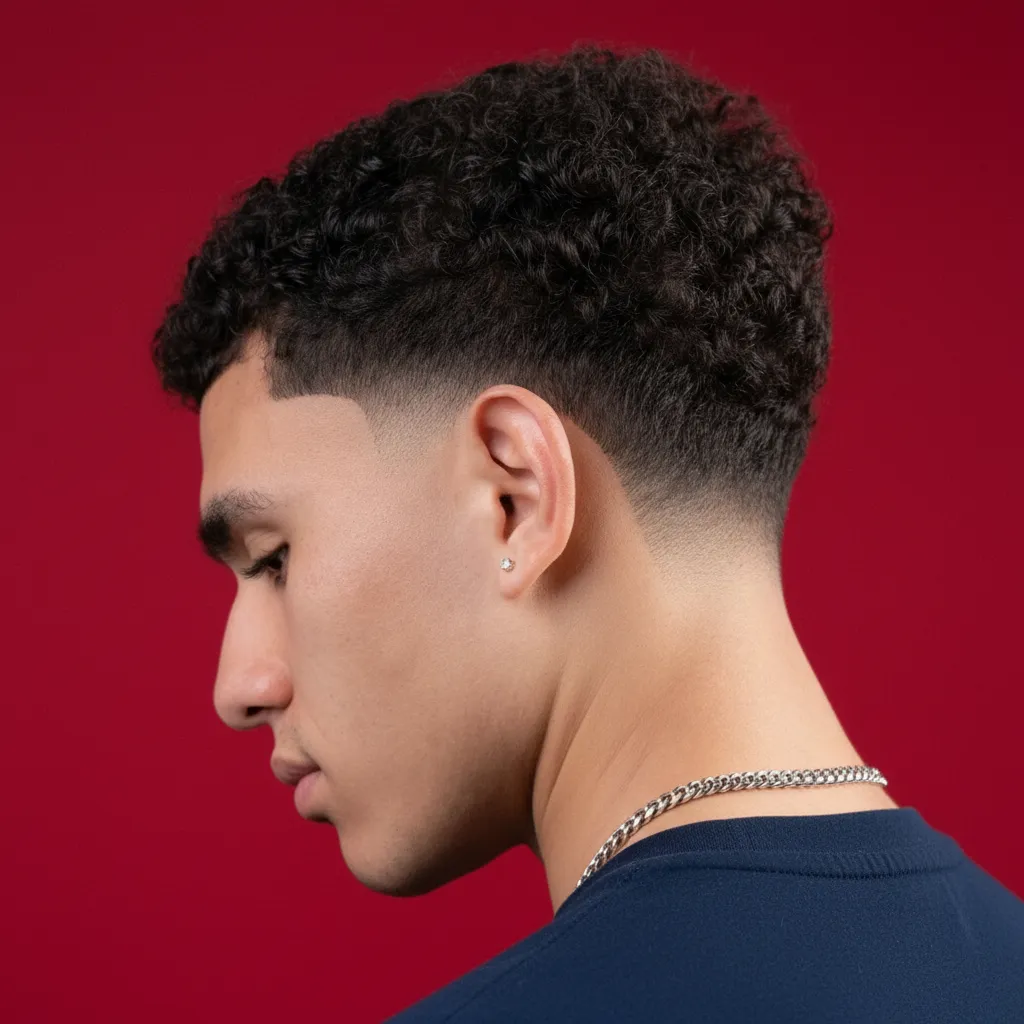 Corte Americano com Degradê em Cabelo Cacheado