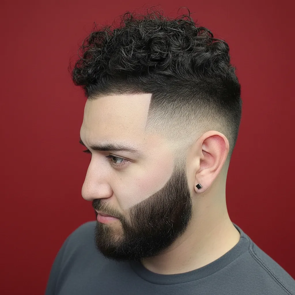 Corte Americano com Degradê em Cabelo Cacheado