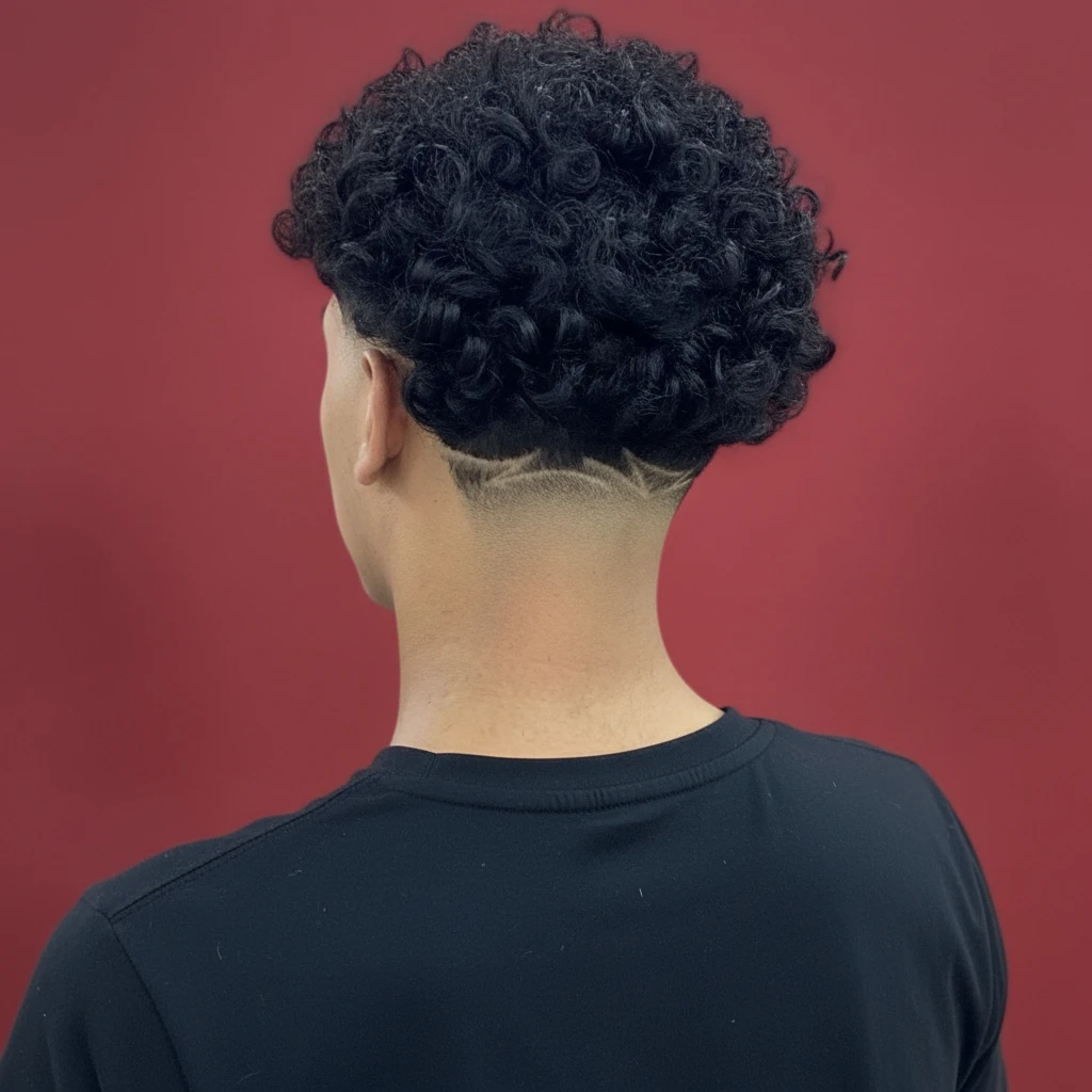 Corte Americano com Degradê em Cabelo Cacheado