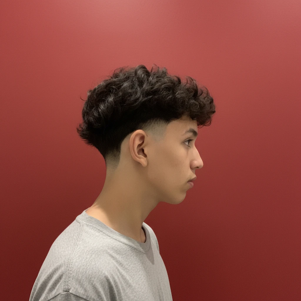 Corte Americano com Degradê em Cabelo Cacheado