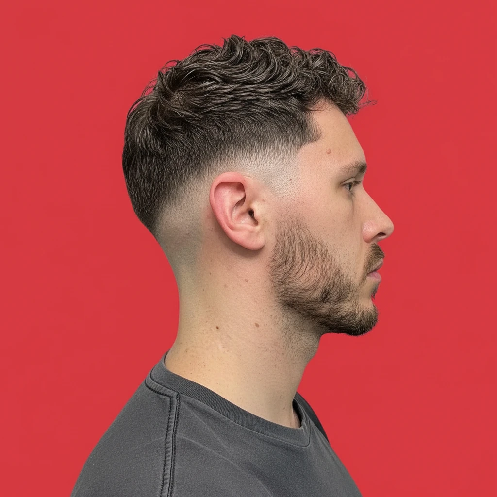 Corte Americano com Degradê em Cabelo Cacheado