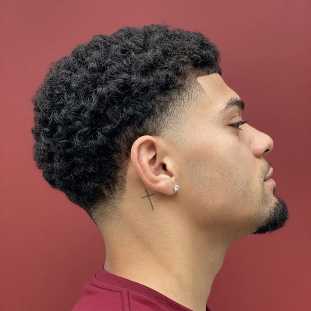 Corte Americano com Degradê em Cabelo Crespo