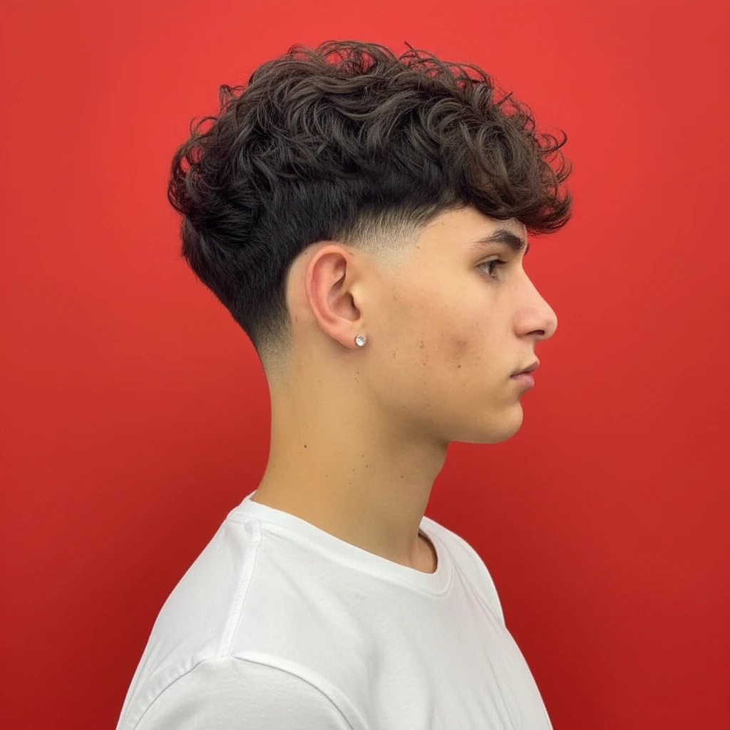 Corte Americano em Cabelo Cacheado com Degradê