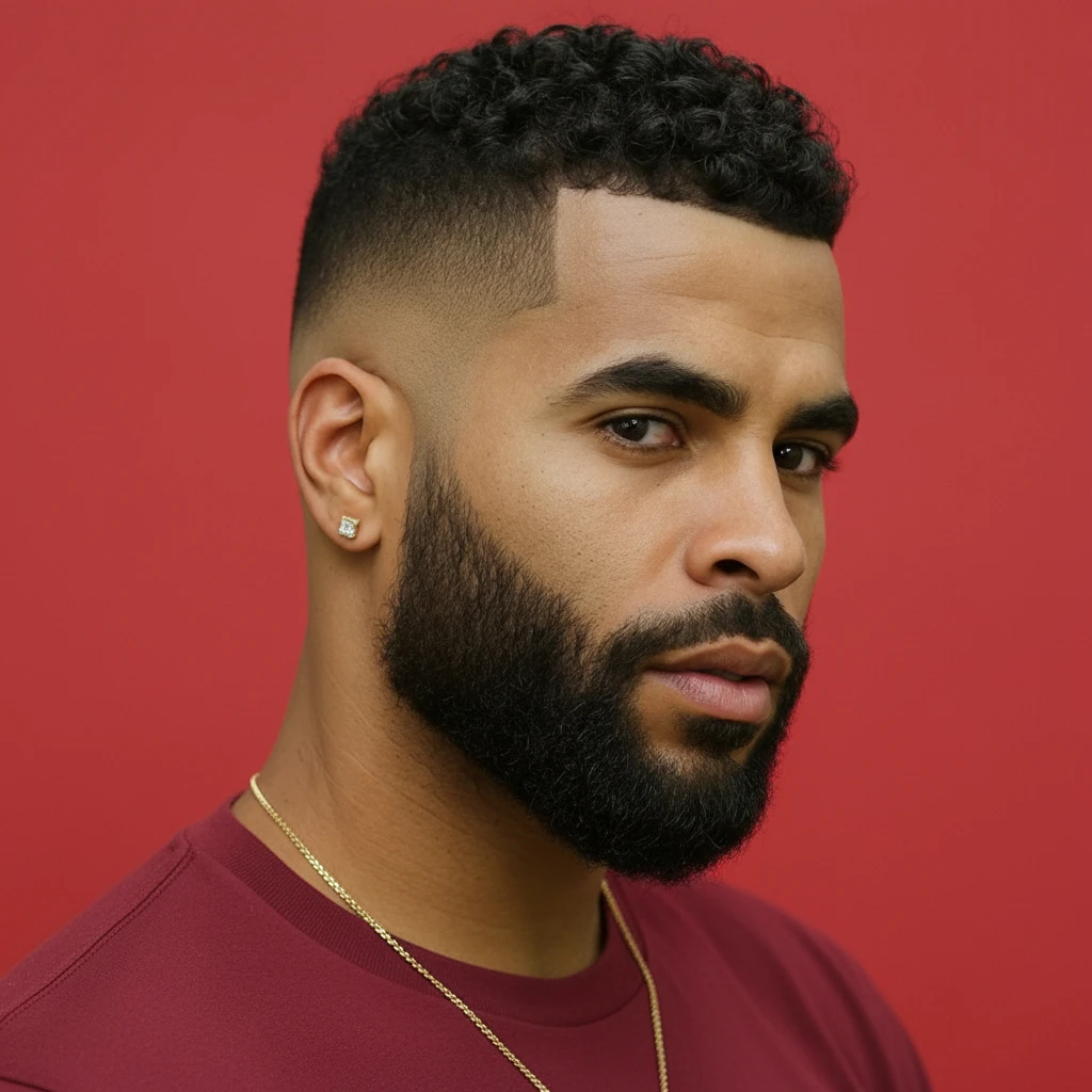 Corte Americano em Cabelo Cacheado com Degradê