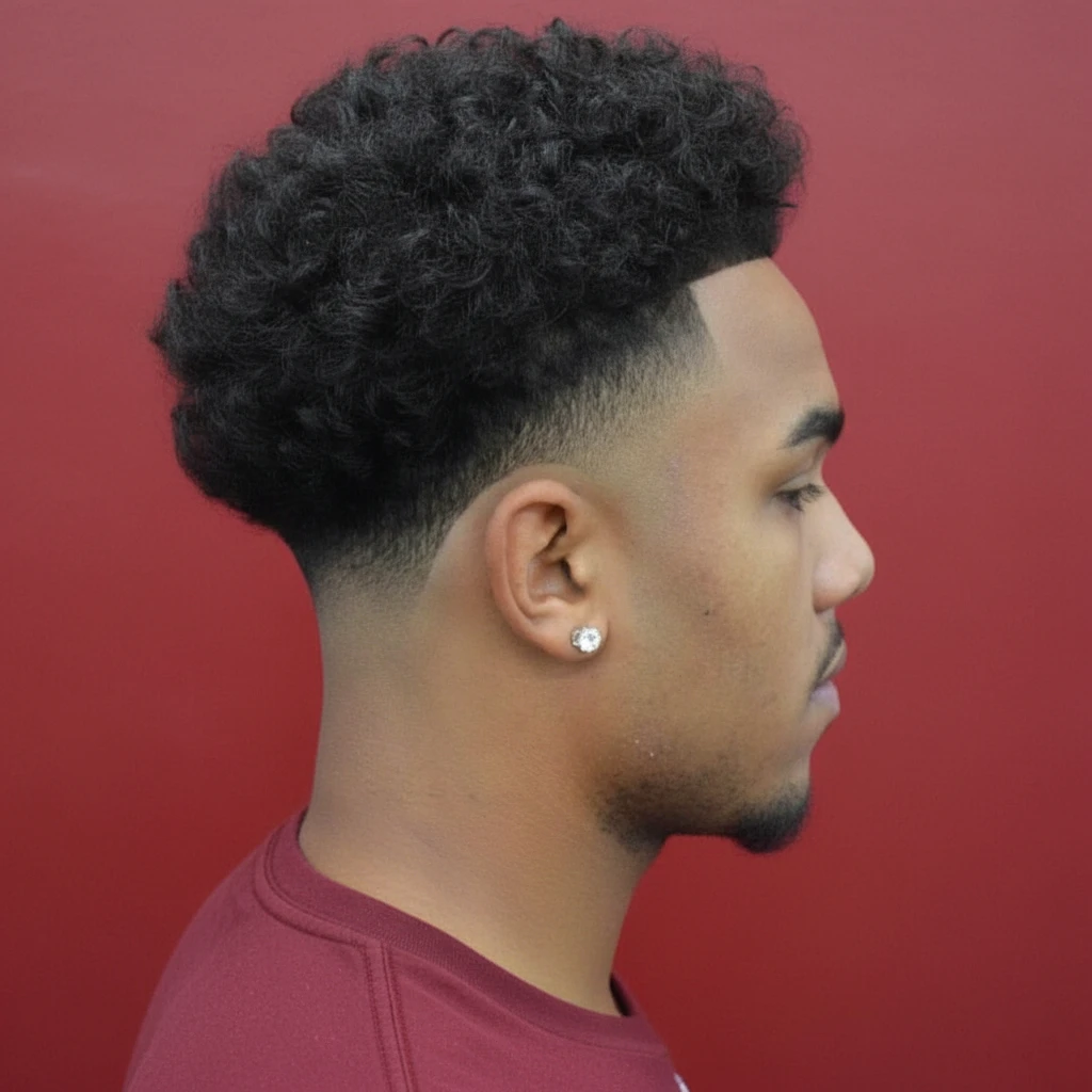 Corte Americano em Cabelo Crespo com Degradê