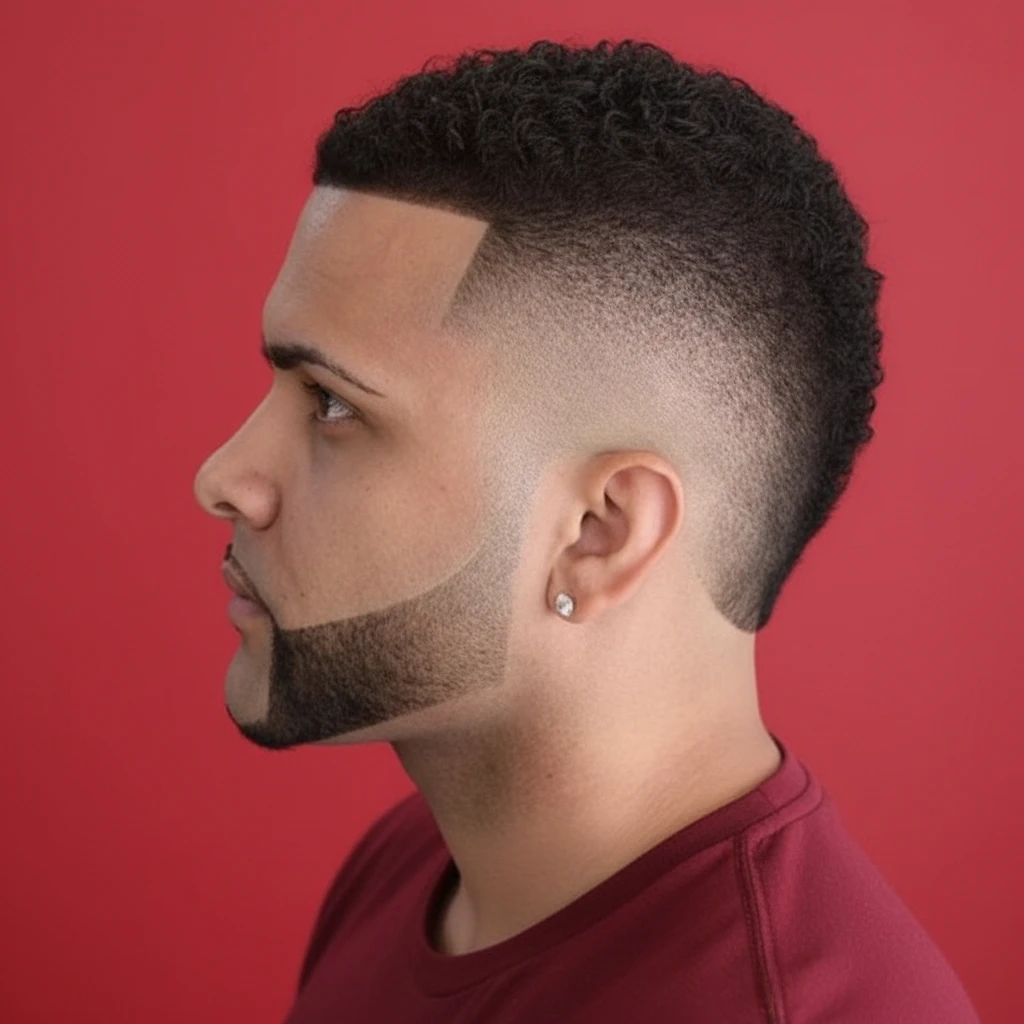 Corte Burst Fade Masculino com Degradê Alto