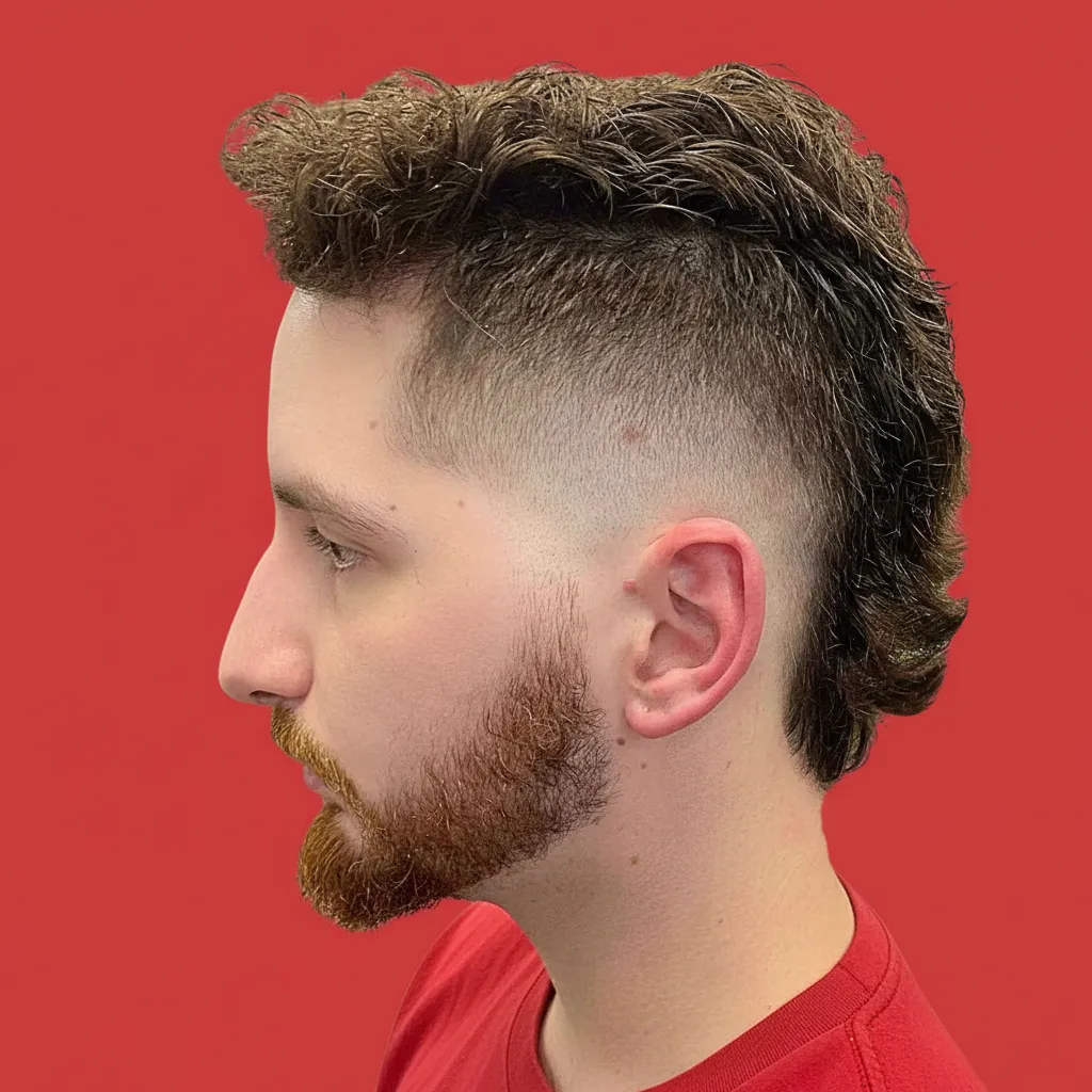 Corte Burst Fade para hombre con degradado lateral