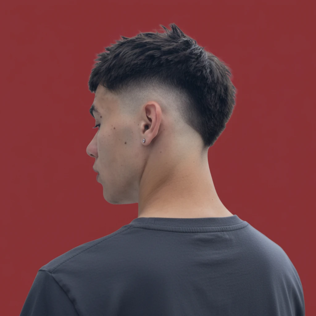 Corte Burst Fade para hombre con degradado limpio