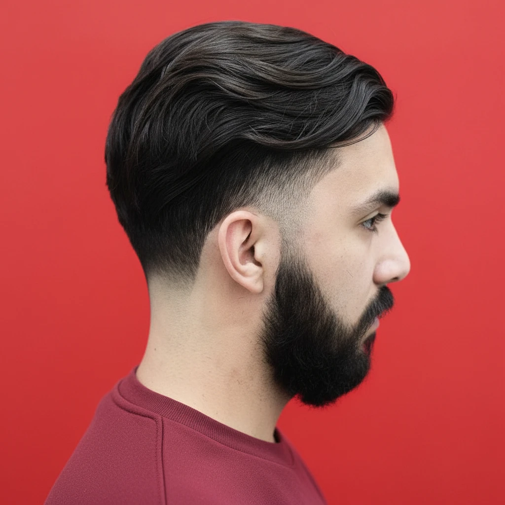 Corte Burst Fade Masculino com Degradê Médio