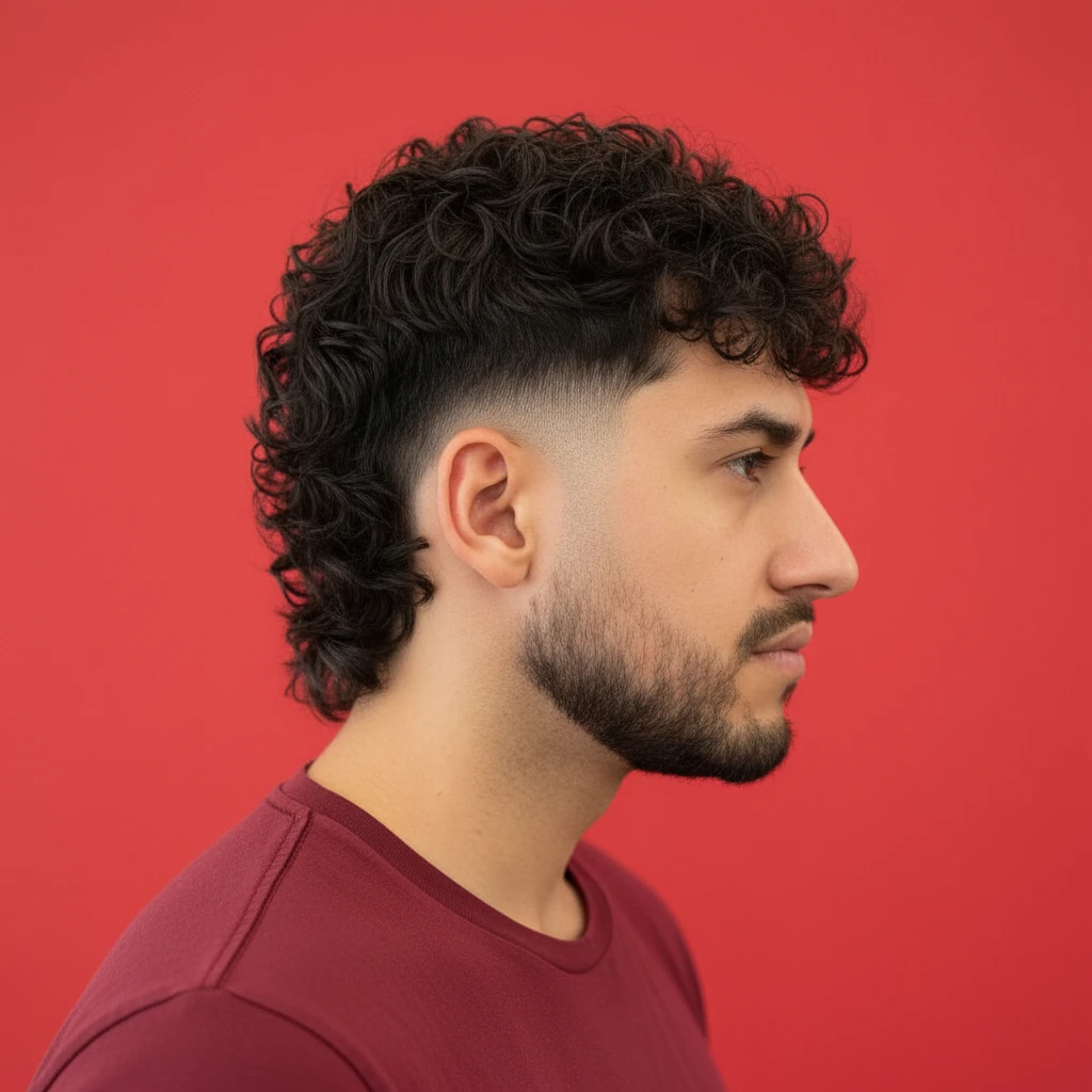 Corte Burst Fade Masculino em Cabelo Cacheado