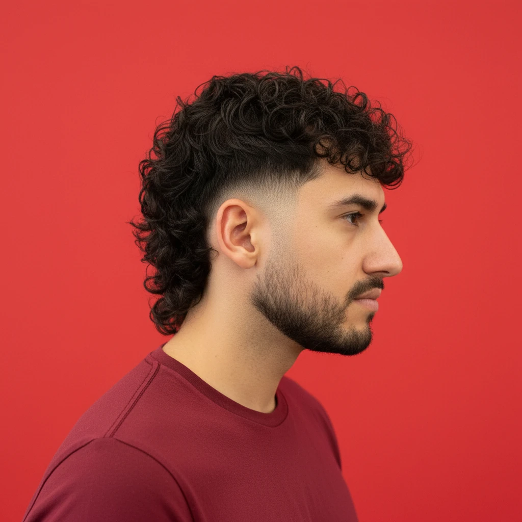 Corte Burst Fade Masculino em Cabelo Cacheado