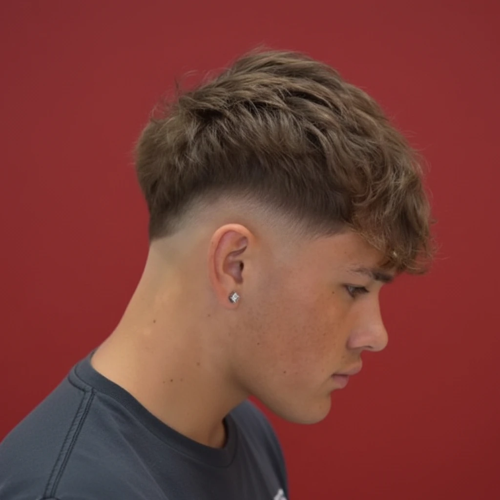 Corte Burst Fade Masculino em Cabelo Cacheado