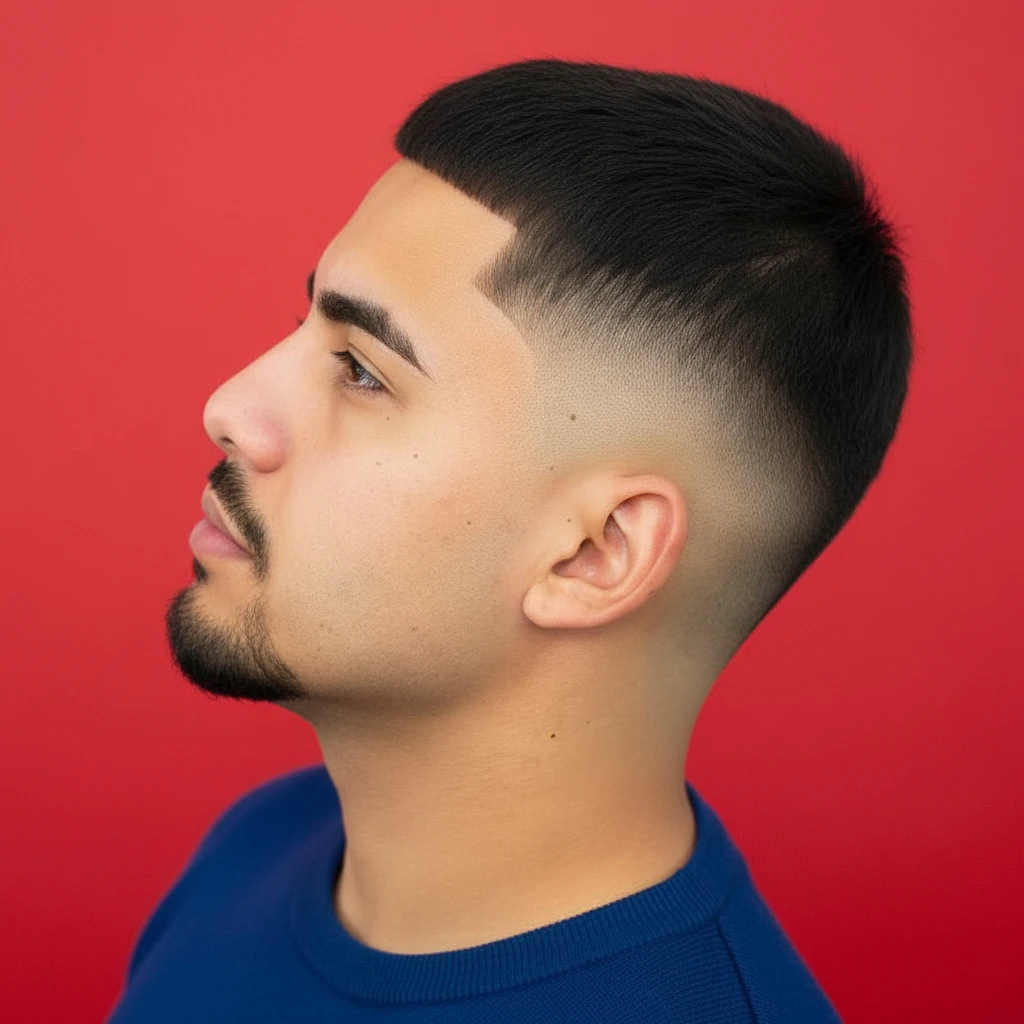 Corte Burst Fade Masculino em Cabelo Liso