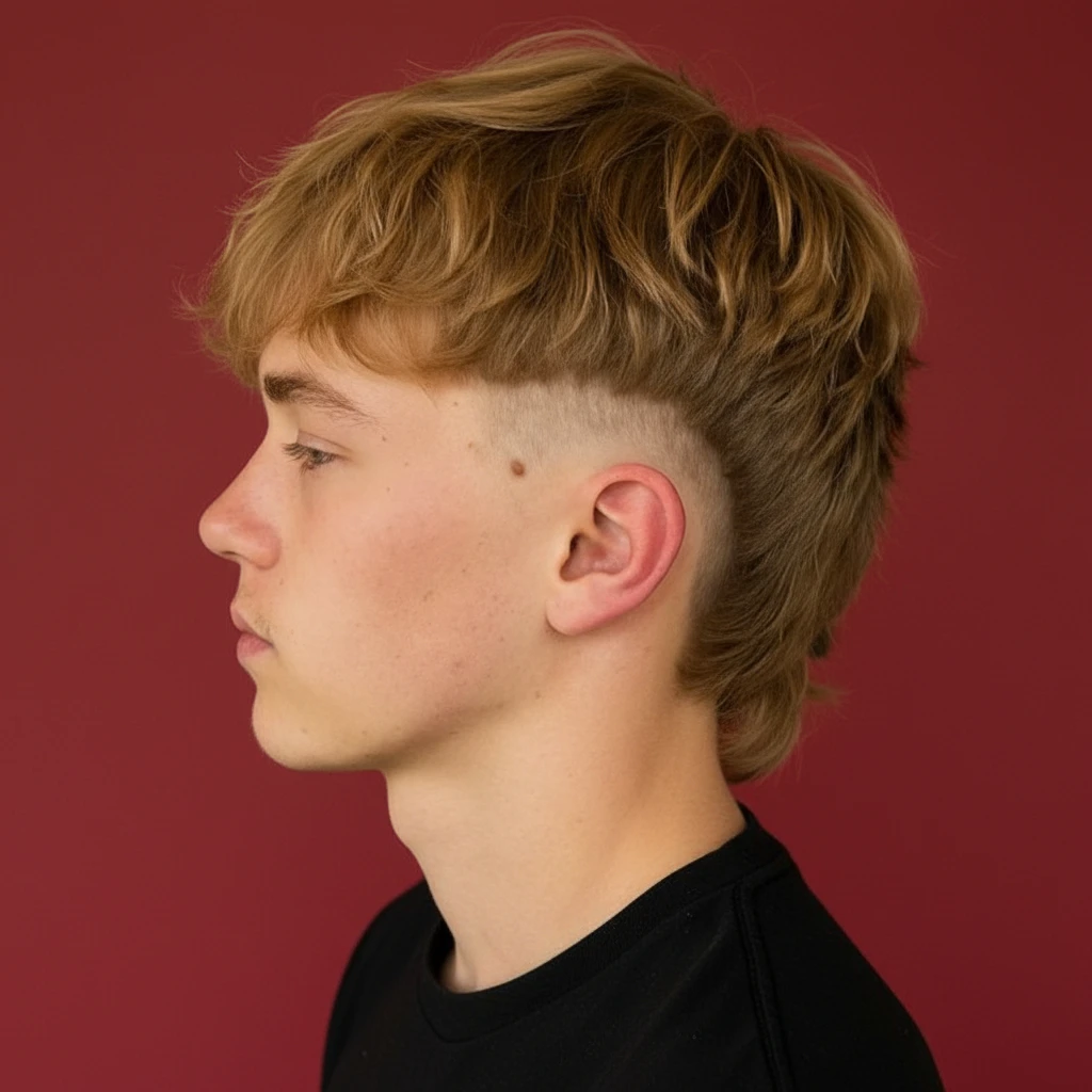 Men's Burst Fade Cut on Straight Hair