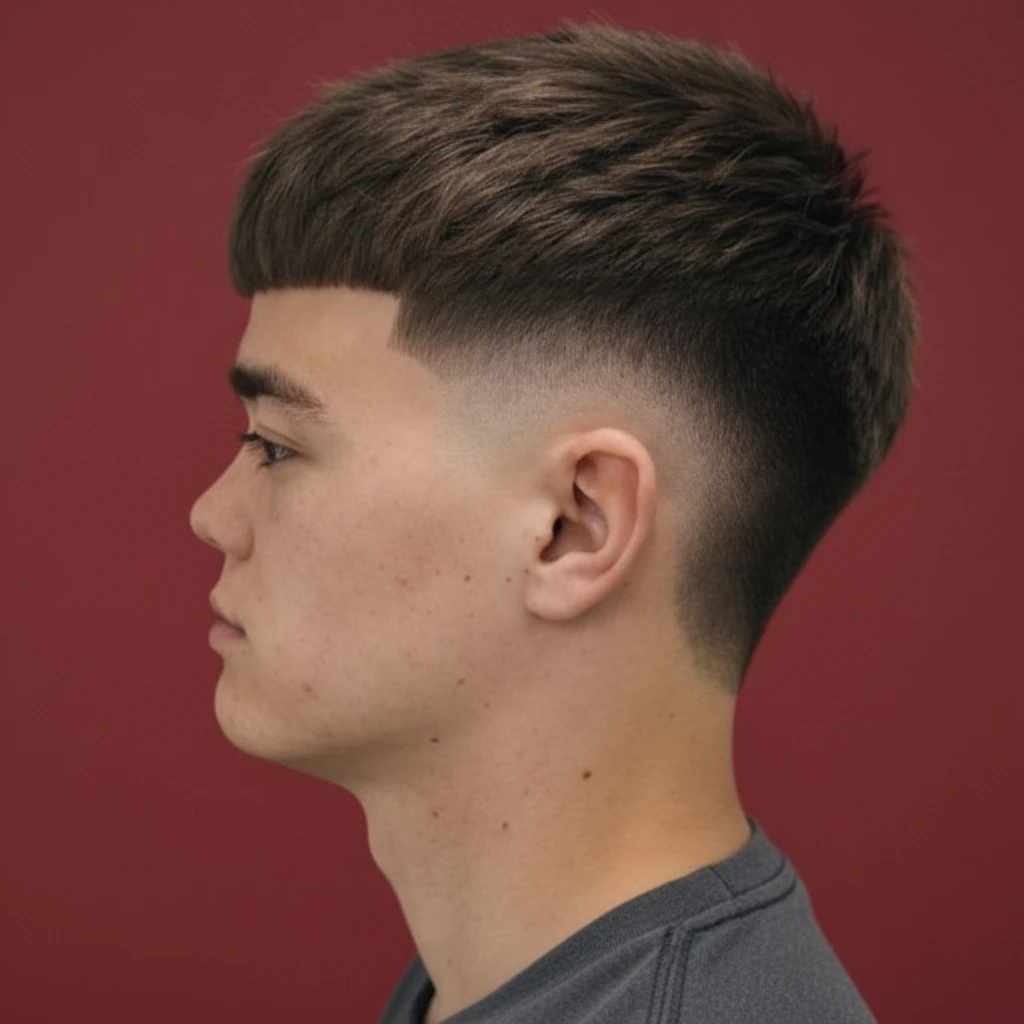 Corte Burst Fade Masculino em Cabelo Liso
