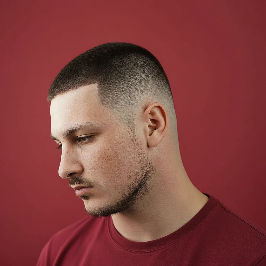 Men's Clean Buzz Cut with Low Fade