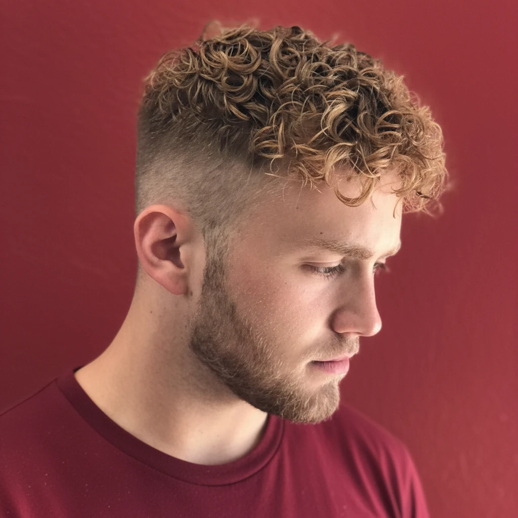 Corte High Fade em Cabelo Cacheado com Degradê