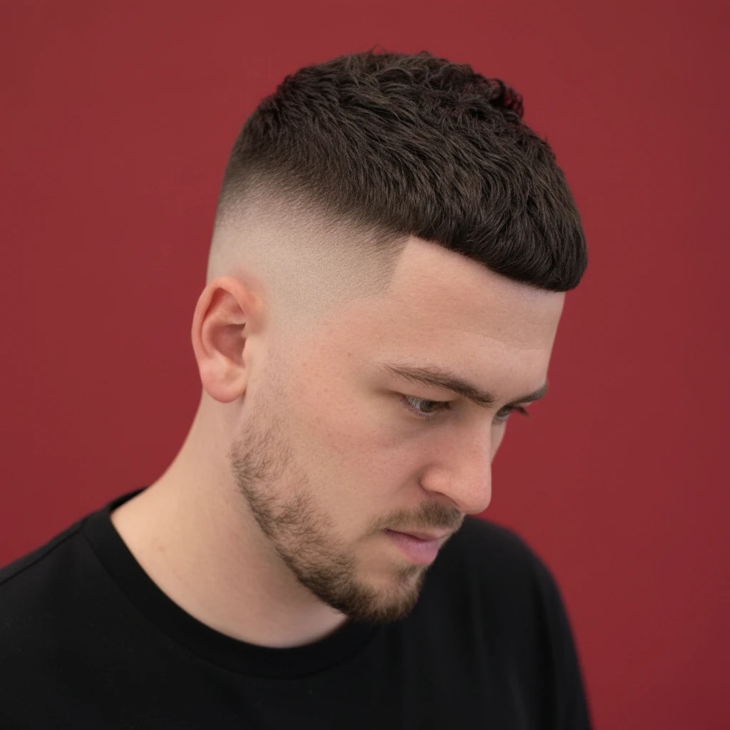 Corte High Fade em Cabelo Cacheado com Degradê